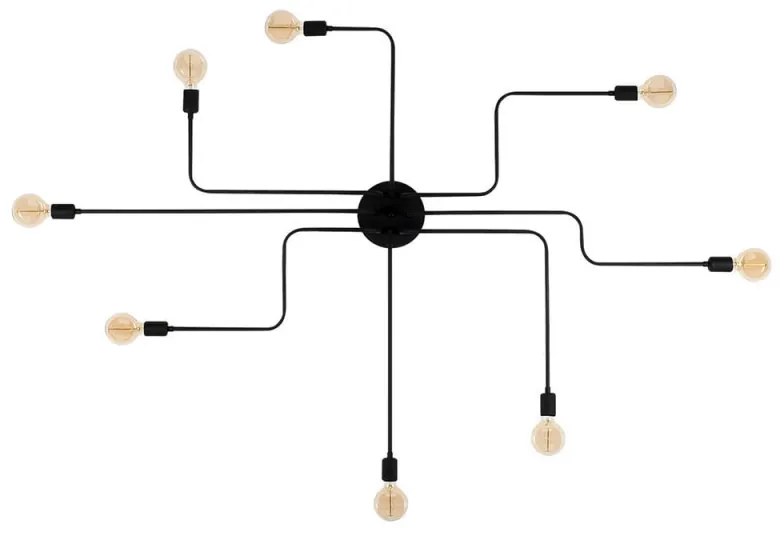 Полилей Elefant 525NOR1319, 8 крушки, Желязо, 15 см, Черен
