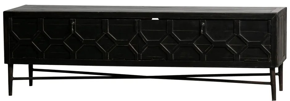 Черна маса за телевизор от рециклирано дърво 160x50x45 cm Bequest – WOOOD