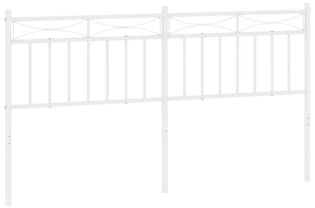 373775 vidaXL Метална резервна табла за легло, бяла, 160 см