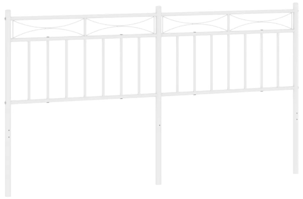 373775 vidaXL Метална табла за глава, бяла, 160 см