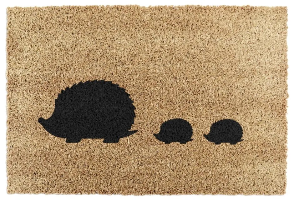 Изтривалка от кокосови влакна 40x60 cm Hedgehog Family – Artsy Doormats