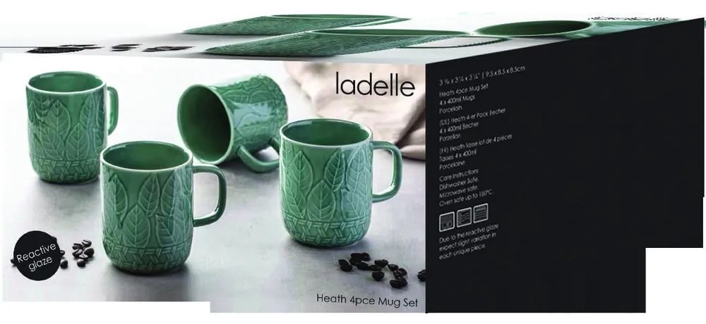Чаши от тюркоазен порцелан в комплект от 4 чаши от 400 ml Heath Jade - Ladelle