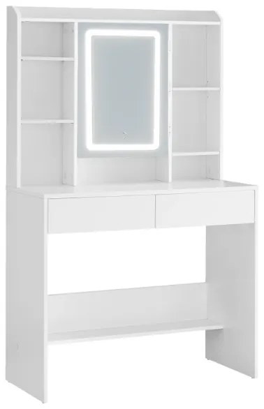 Тоалетка с LED огледало и място за съхранение на бижута