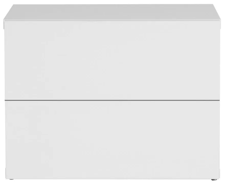 Бяло нощно шкафче с 2 чекмеджета Aurora - TemaHome