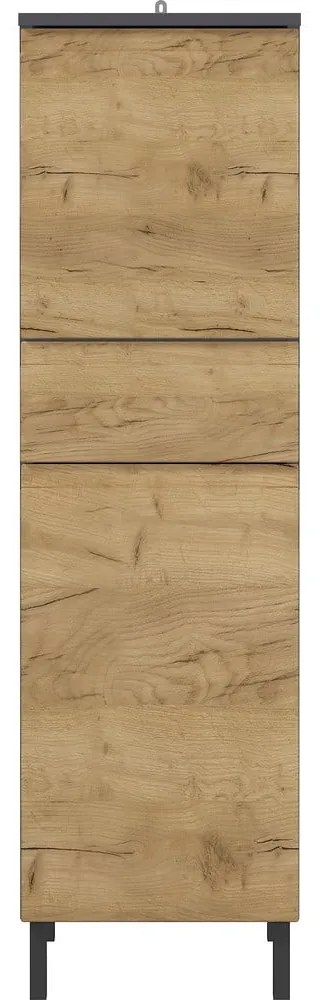 Тъмно сив висок шкаф за баня от дъб 34x120 cm Salinas - Germania