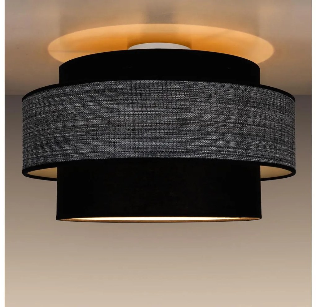 Плафон GRACE 1xE27/60W/230V Ø 40 см черен/сив