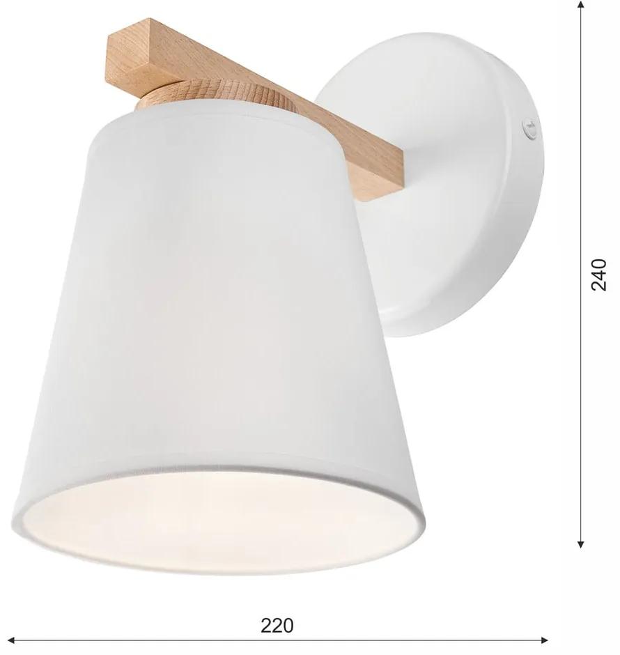 Бяла стенна лампа ø 15 cm Ellie - LAMKUR