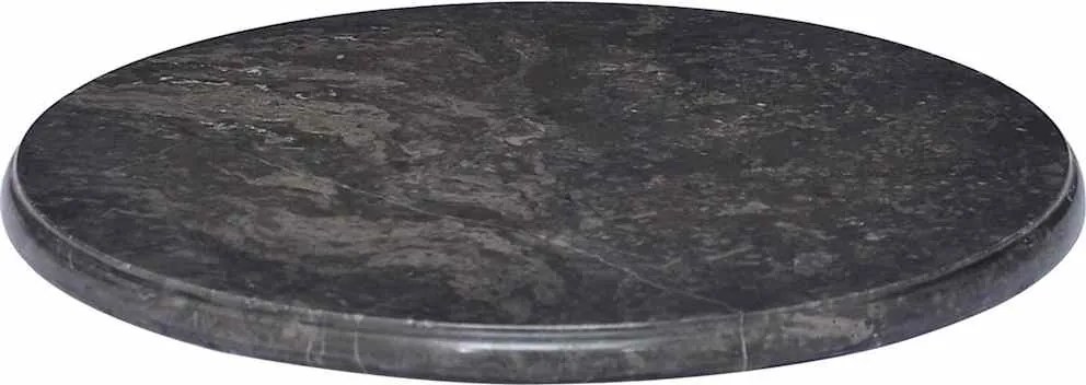 149193 vidaXL Плот за маса, черен, Ø50x2,5 см, мрамор