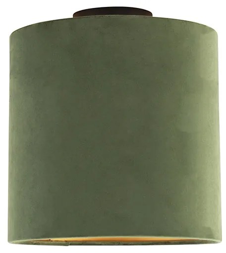 Таванна лампа с кадифен абажур зелен със злато 25 см - Combi Black