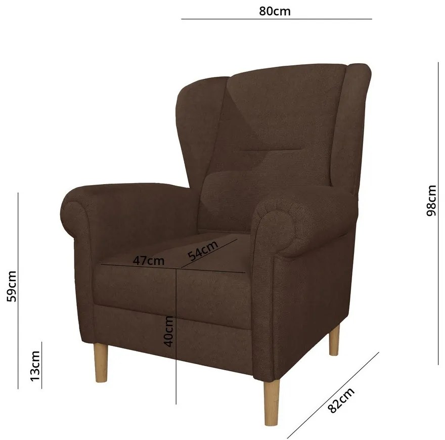 Тъмнокафяво кресло крило Swan – Ropez