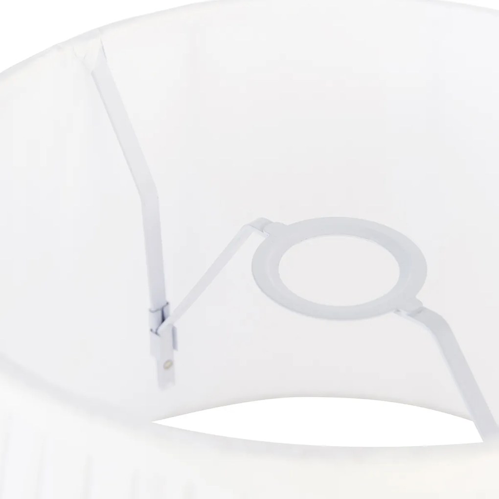 Плисиран абажур бял кръгъл скосен 45/27/30