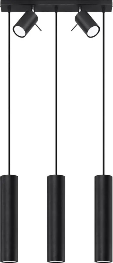 Черно метално висящо осветително тяло Etna – Sollux