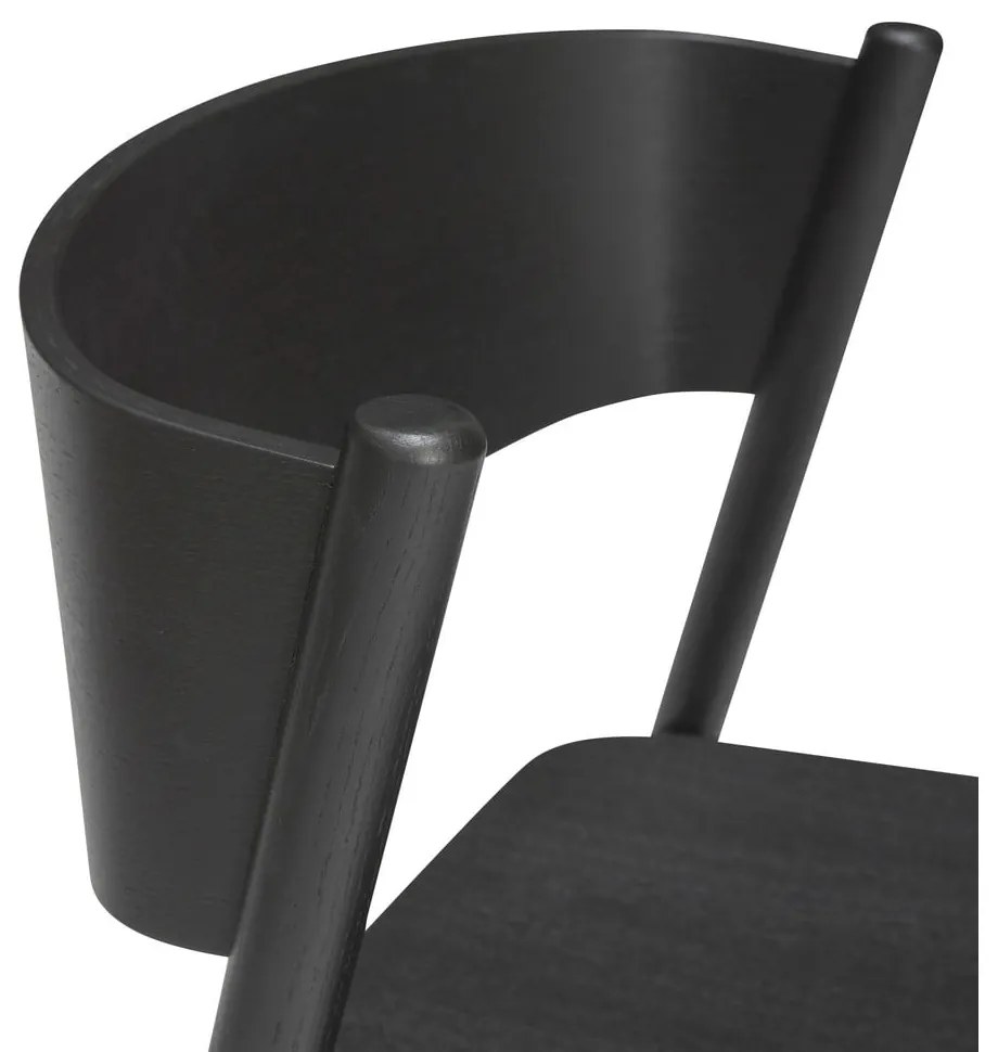 Черен бар стол от декор от дъб (височина на седалката 75 cm) Oblique – Hübsch