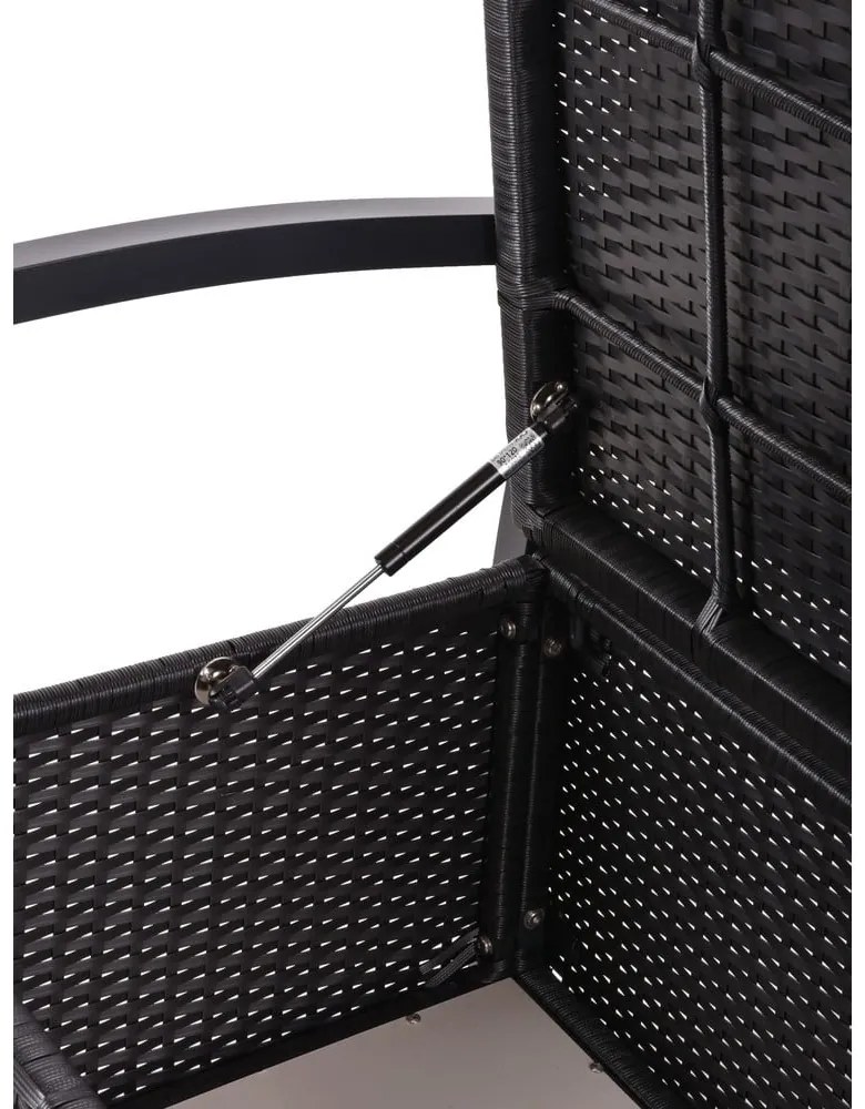 Черна градинска пейка от изкуствен ратан Ferrara – Garden Pleasure