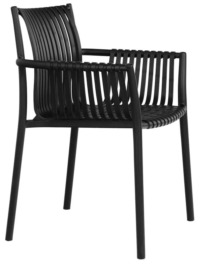 Черни пластмасови градински столове в комплект от 2 бр. Tulsa – House Nordic