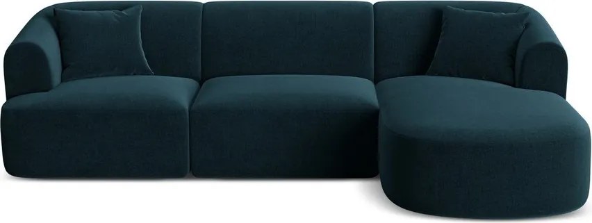 Кадифен ъглов диван в петролен цвят (десен ъгъл) Campi – Cosmopolitan Design