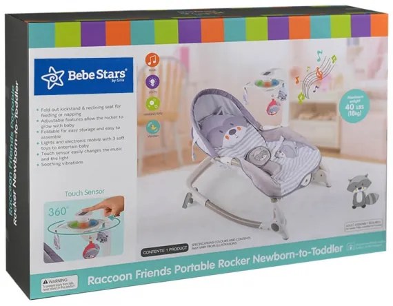 Детски люлеещ се стол Bebe Stars Raccoon