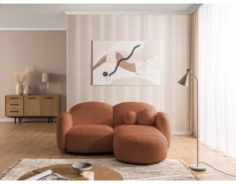 Теракотен ъглов диван от букле (десен ъгъл) Orbit – Ropez