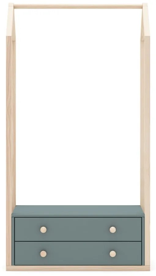 Отворен детски гардероб сиво-зелен 80x170x40 cm Esteban – Marckeric