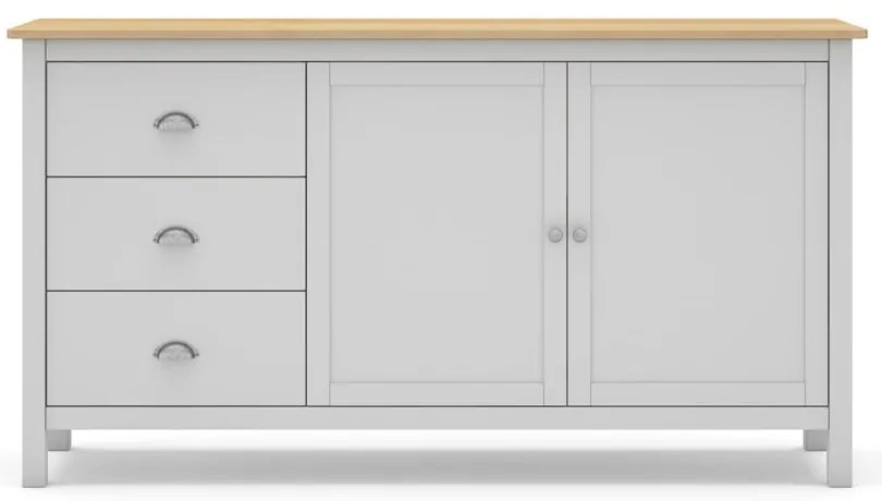 Нисък скрин от бял/естествен бор 150x80,5 cm Misti - Marckeric