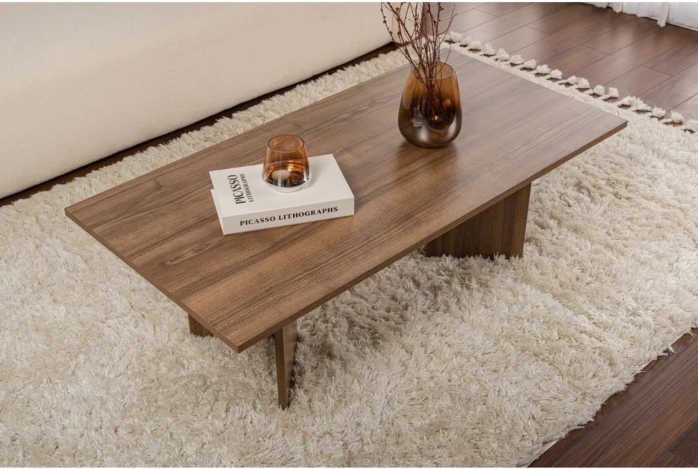 Тъмнокафява масичка за кафе от декор от орех 60x119 cm Sabin – Kalune Design