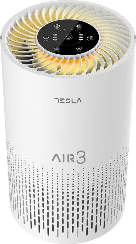 Пречиствател на въздух Tesla Тара Lite 3, 30W, HEPA филтър, Таймер, До 12 м2, Бял