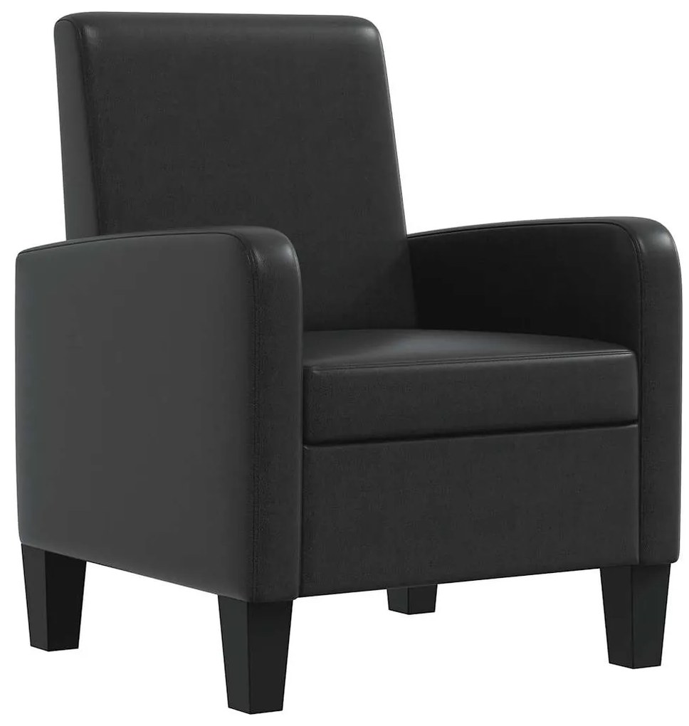 241109 vidaXL Фотьойл, черен, изкуствена кожа