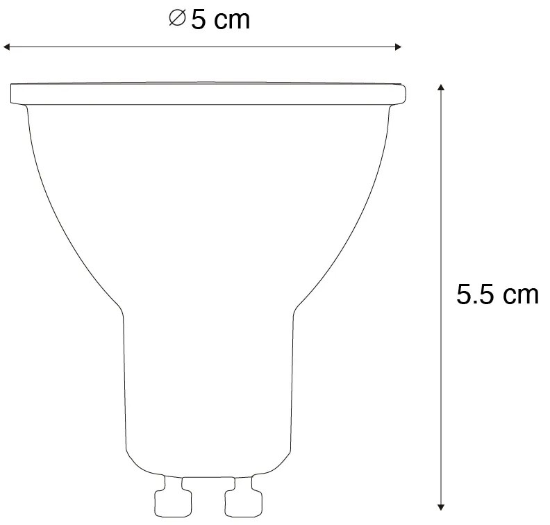 Комплект от 5 димируеми LED крушки GU10 черни 7W 430 lm 2700K