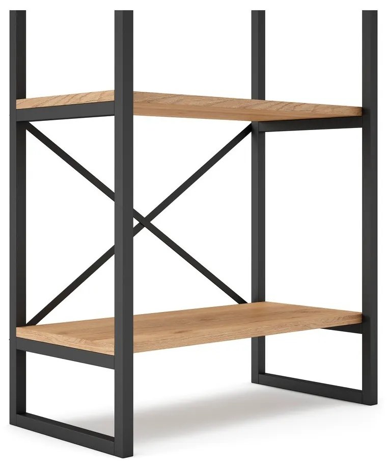 Рафт от черен/естествен дъб 58x175 cm Dusan - Marckeric