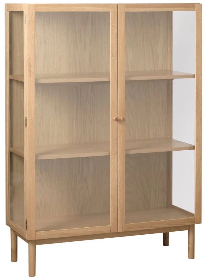 Витрина от дъбова дървесина в естествен цвят 140x100 cm Elba - Unique Furniture