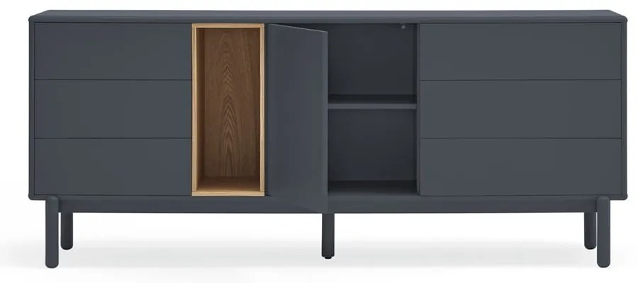 Тъмно сив нисък скрин 180x76 cm Corvo - Teulat