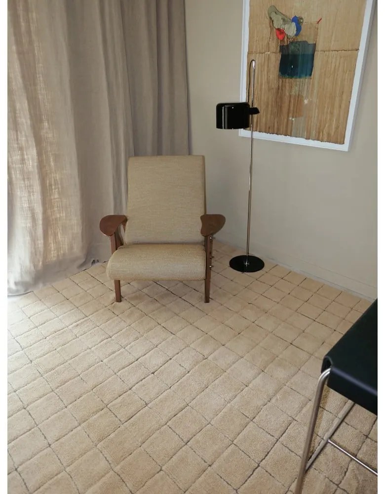 Ръчно изработена вълнена пътека в кехлибарен цвят 80x230 cm Mosaic Amber – Lorena Canals