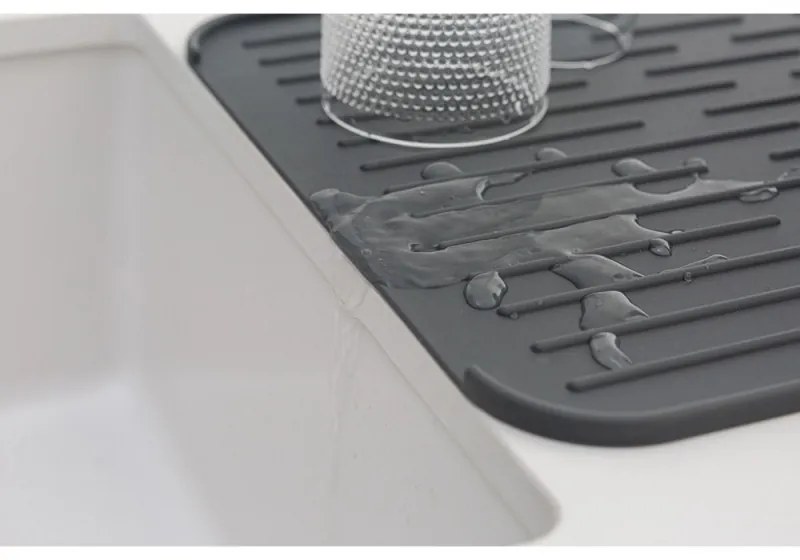 Силиконова подложка за сушене на съдове Brabantia SinkSide 1000206, 43.5x32.5 см, Сгъваема, Тъмносив