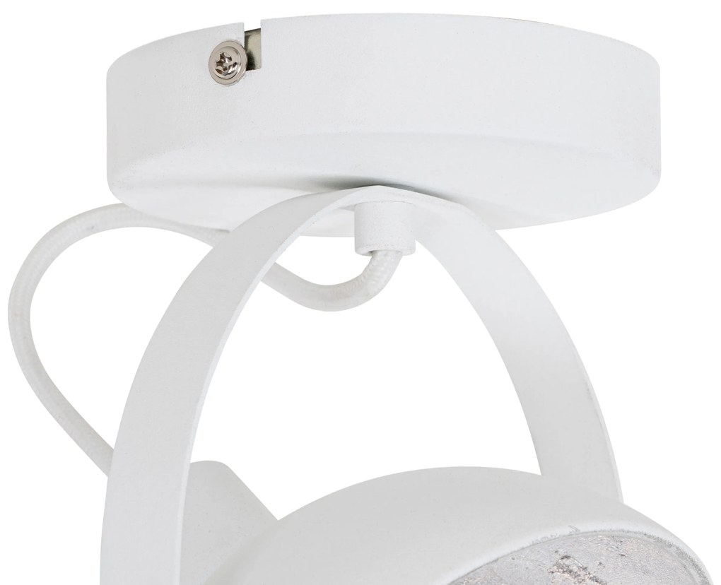 Индустриален плафон бял със сребро 15 см регулируем - Magnax