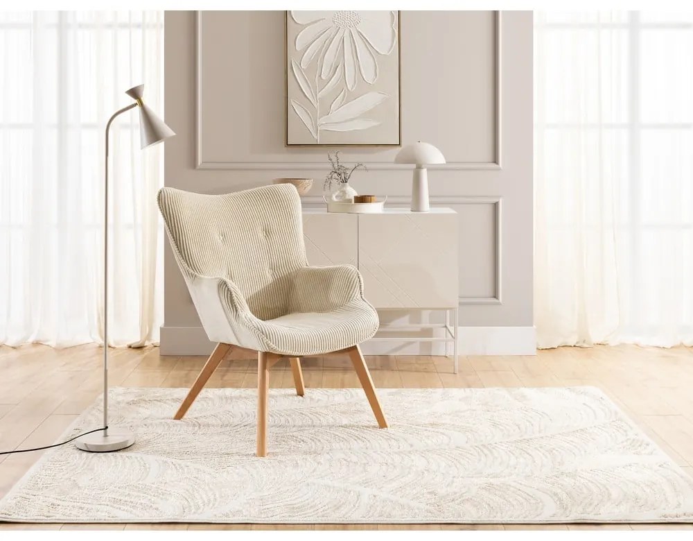 Бежово кресло от рипсено кадифе Niko – Ropez