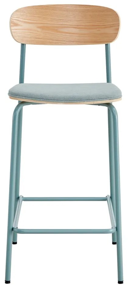 Бар столове в комплект от 2 броя в синьо-натурален цвят (височина на седалката 66 см) Adriana - Marckeric