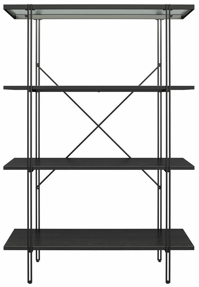 Черна етажерка за книги в дъб 79x117 cm Wainwright - Queer Eye