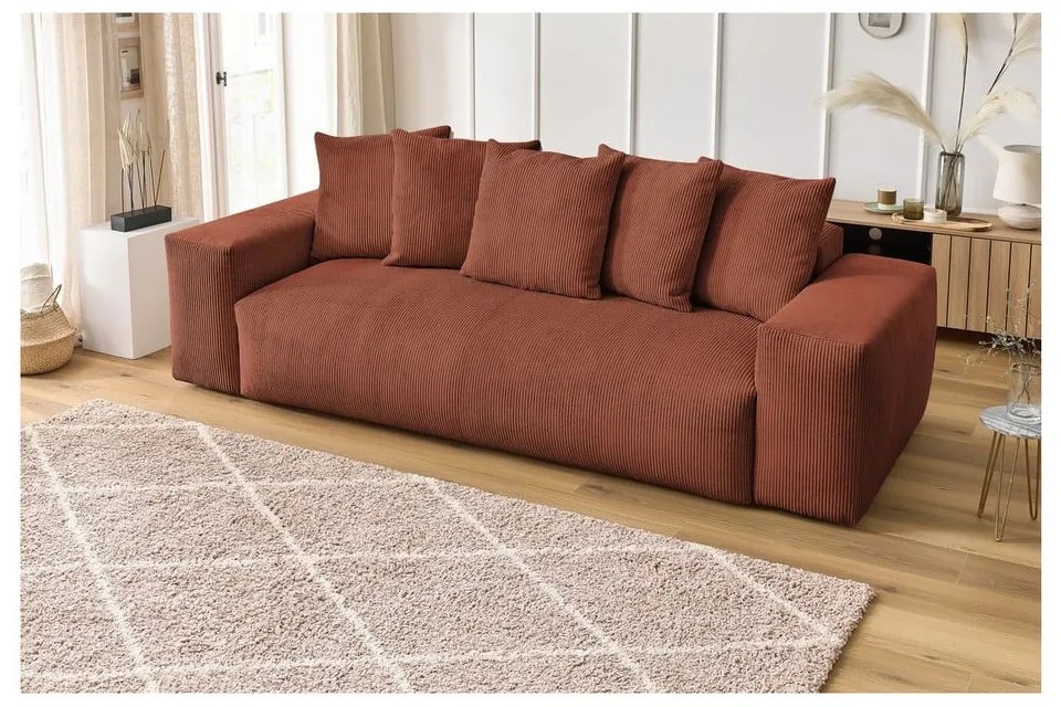 Диван от рипсено кадифе в тухлен цвят 280 cm Voltaire – Bobochic Paris