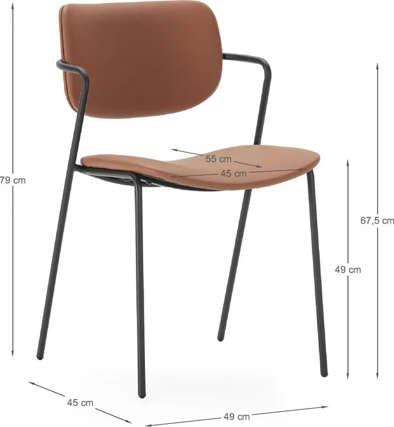 Трапезни столове в комплект от 2 бр. в тухлен цвят Maika – Marckeric