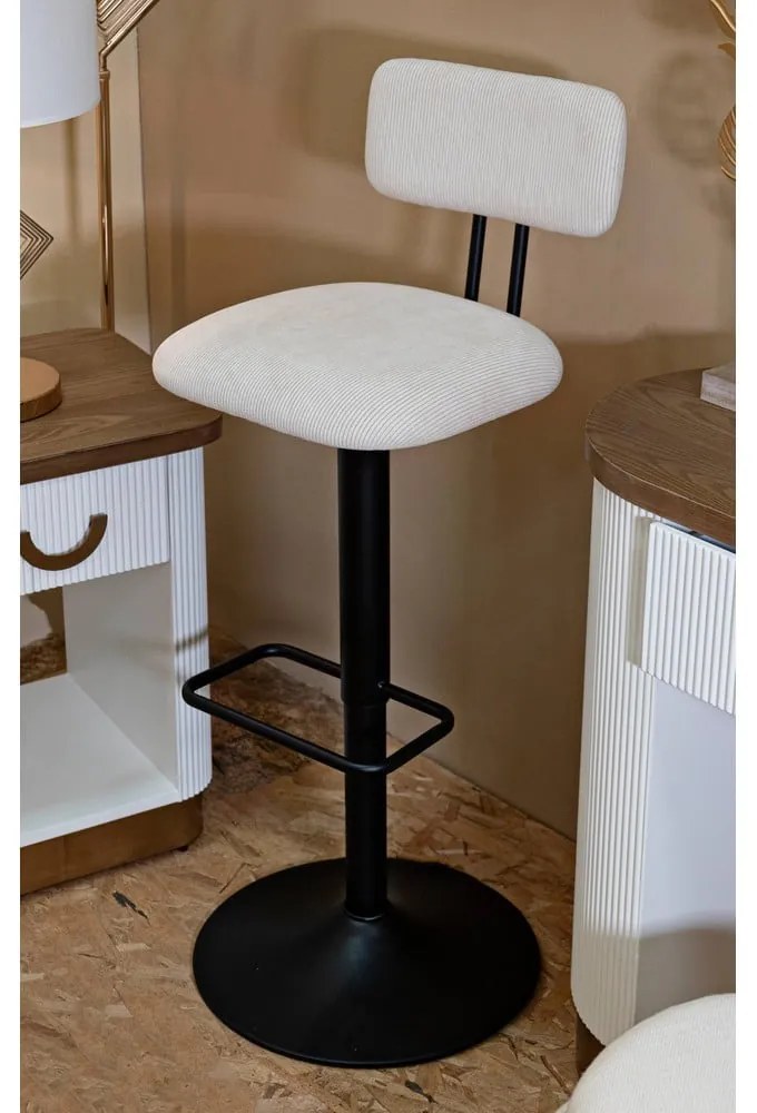 Бяло-черен бар стол с регулируема височина (височина на седалката 61 cm) Tina – Mauro Ferretti