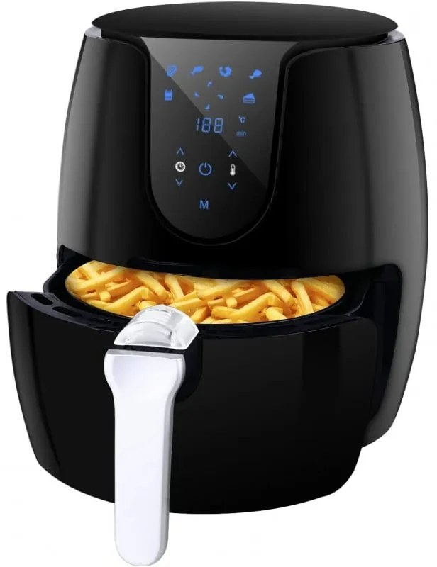 Фритюрник с горещ въздух AirFryer VPCOK LQ-2507B, 1500W, 3.5 L, Таймер, 80-200 C, Черен