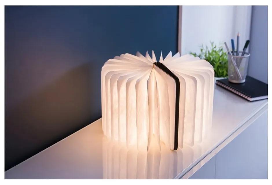 Тъмнокафява голяма настолна лампа с форма на книга от орехово дърво Booklight - Gingko