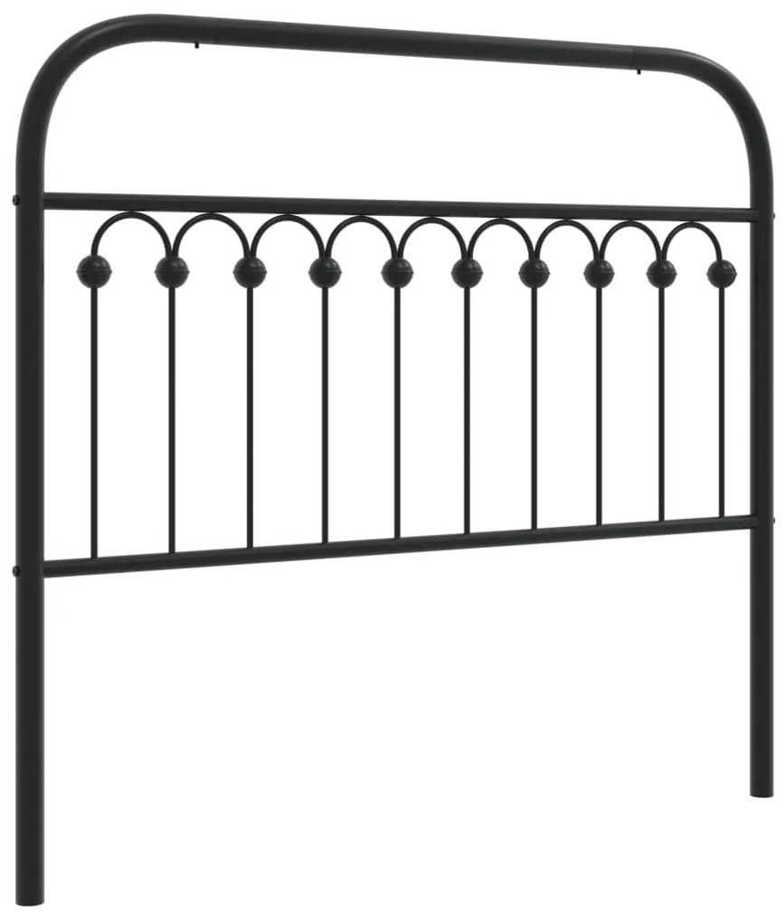 376630 vidaXL Метална резервна табла за легло, черна, 107 см