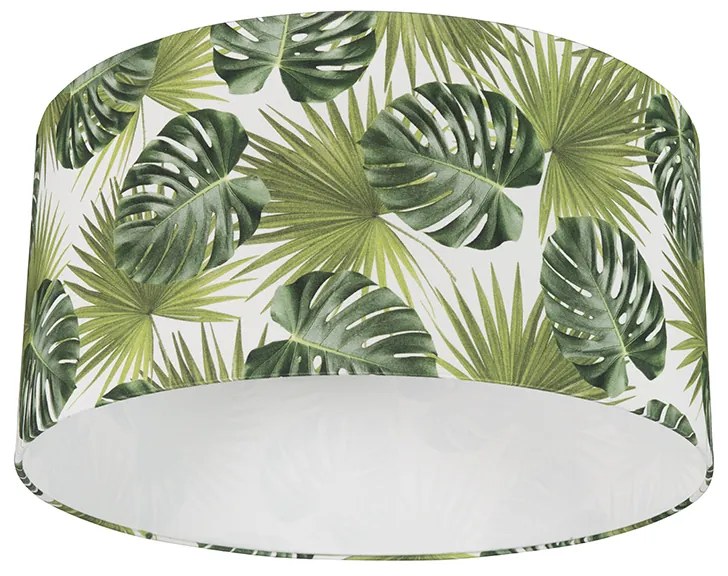 Ботанически висящ аплик черен с абажур с листа 50 см - Combi 1