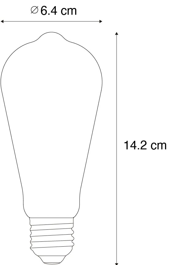 Комплект от 5 E27 димируеми LED Filament крушки ST64 Gold 4.5W 450 lm 2200K
