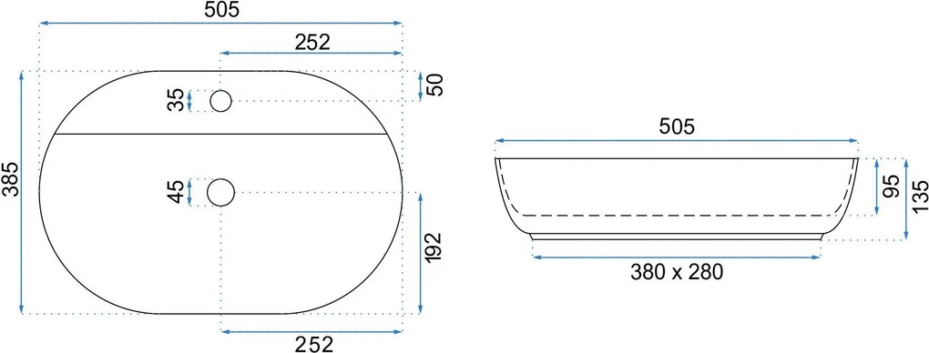 Умивалник за плот REA Aura 51 White Matt