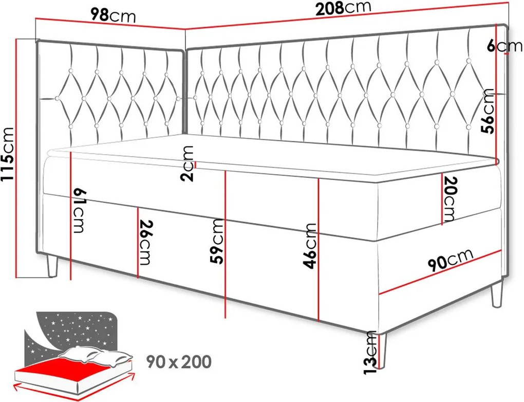 Диван - легло Junior Filip III-Ladi-Дължина: 90 cm-Deksia