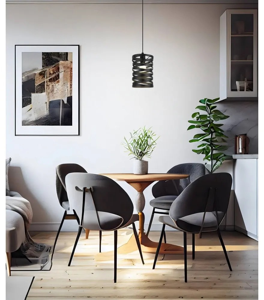 Черно висящо осветително тяло с метален абажур ø 18 cm CREMELLA – EGLO