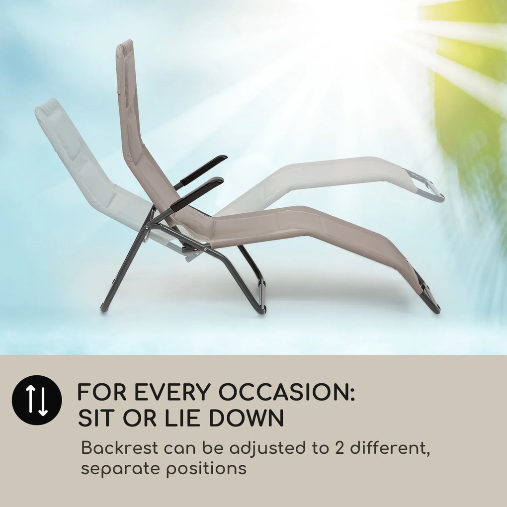 Blumfeldt Vitello Noble, шезлонг, 70 x 110 x 140 см, дишаща материя, устойчив на атмосферни влияния, сгъваем