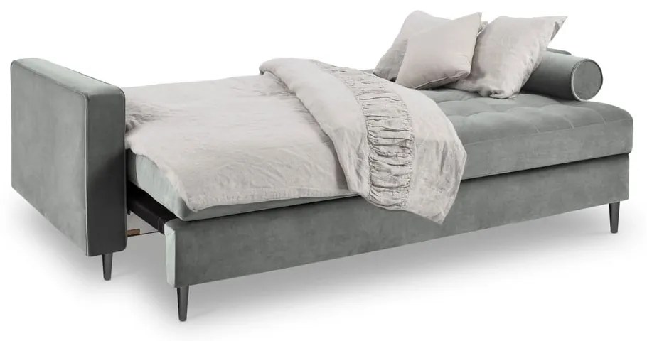 Светлосиво кадифено канапе Santo - Milo Casa